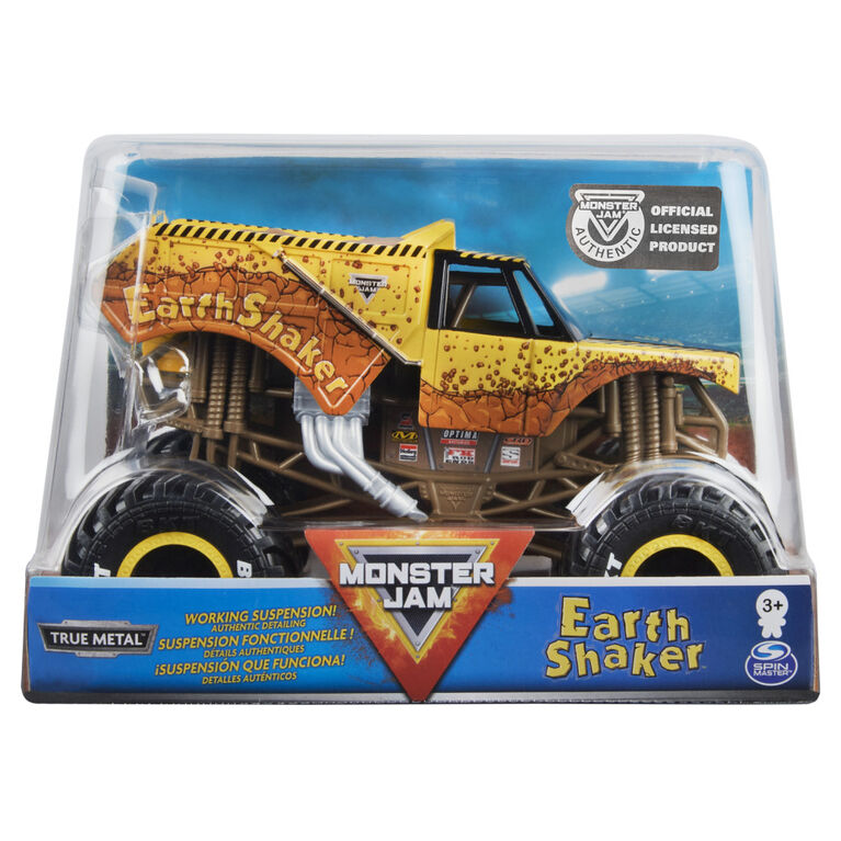 Monster Jam, Official Earth Shaker Monster Truck, Die-Cast Vehicle, 1:24 Scale