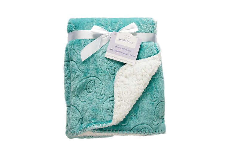 Koala Baby Embossed Sherpa Blanket Aqua Babies R Us Canada