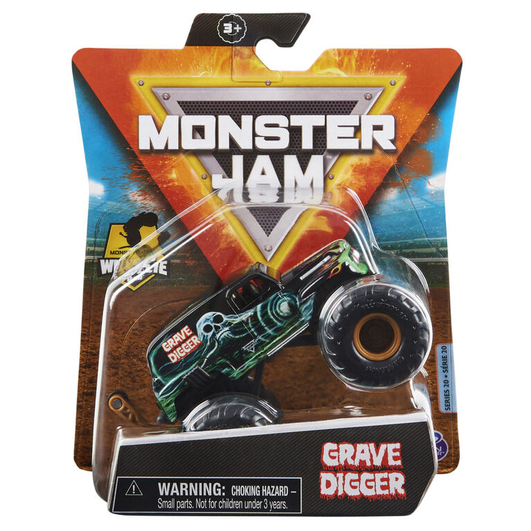 Monster Jam, Official Grave Digger Monster Truck, Die-Cast Vehicle, Retro Rebels Series, 1:64 Scale