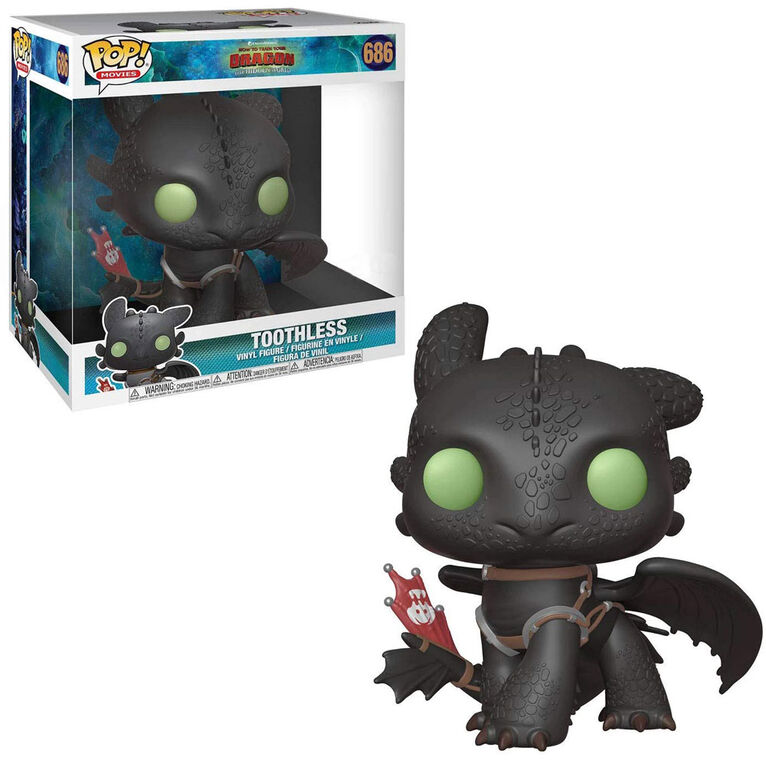 Figurine en vinyle Toothless de How To Train Your Dragon 3 par Funko POP! (10 po). - Notre Exclusivité