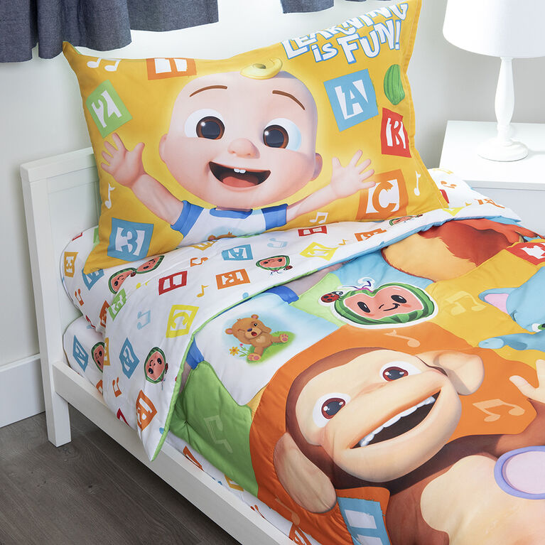 CoComelon 4-piece Toddler Bedding Set - Learning is Fun