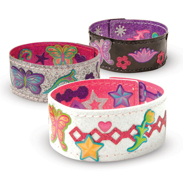 Melissa & Doug Design-Your-Own Bracelets With 100+ Sparkle Gem and Glitter Stickers - styles may vary