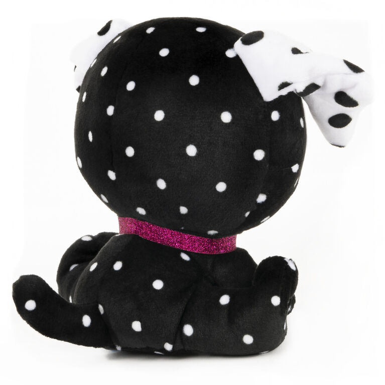 P.Lushes Designer Fashion Pets Dottie Woofington Premium Dog Stuffed Animal Soft Plush with Glitter Sparkle, Black and White, 6"