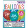 Peppy Birthday 12" Ballons, 8un - Édition anglaise