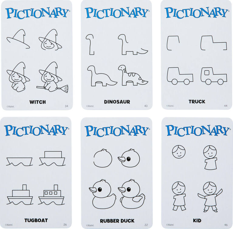 Jeu de société Pictionary - version anglaise - les motifs peuvent varier