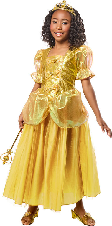 Rubies Gold Princess Costume Dress with Gold Tiara, Girls Extra Extra Small (Size 3-4)