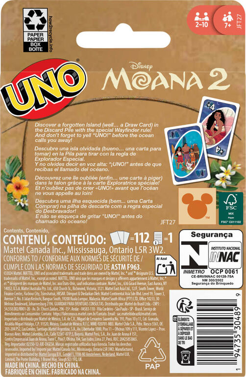 UNO Disney Moana 2 Card Game for Kids & Family Night