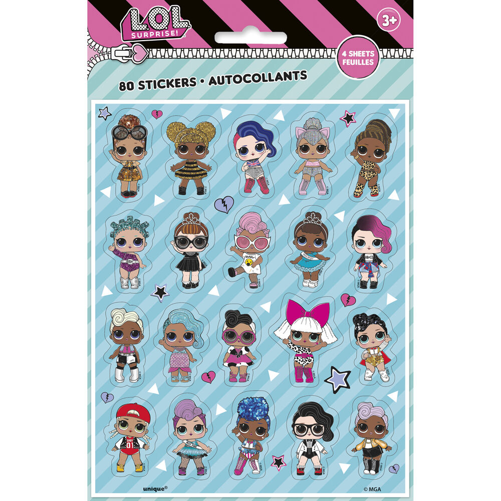 LOL  Sticker Sheets, 4ct