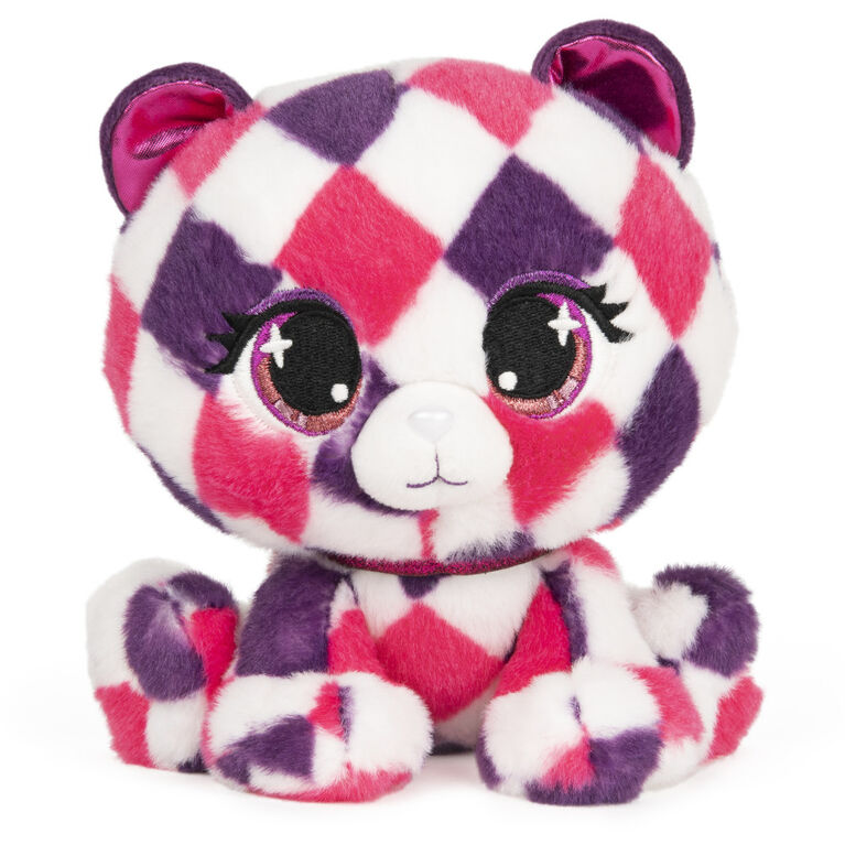 P.Lushes Designer Fashion Pets Quinn O'Bearci Teddy Bear Premium Stuffed Animal, Pink/Purple, 6"