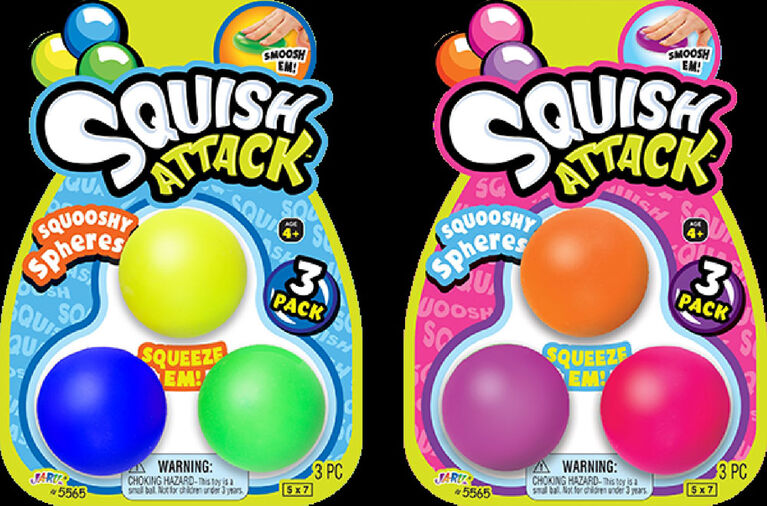 Squish Attack 3 Pack Squooshy Spheres - English Edition - Assortment May Vary