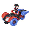 Marvel Spidey and His Amazing Friends, figurine Miles Morales avec véhicule Techno-quad convertible