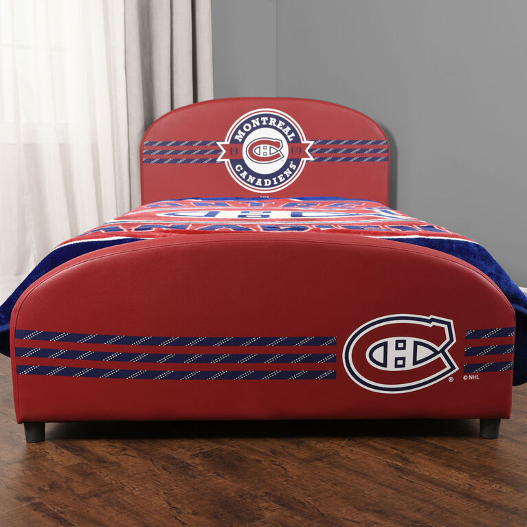 Nemcor - Twin NHL Montreal Canadiens Upholstered Bed Frame