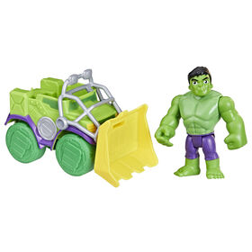 Marvel Spidey and His Amazing Friends Hulk Smash Truck Set, Action Figure with Vehicle and Accessory, Preschool Toys