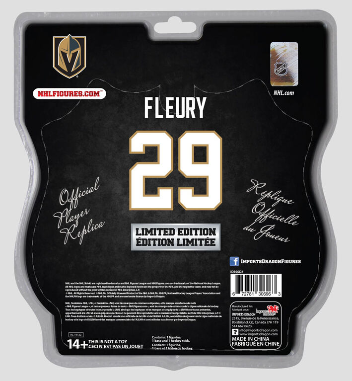 Marc-Andre Fleury Vegas Golden Knights (Gold pads) 6" NHL Figure
