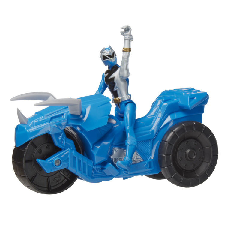 Power Rangers Dino Fury Rip N Go Tricera Battle Rider and Dino Fury Blue Ranger
