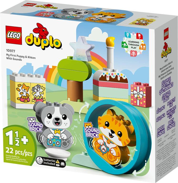 LEGO DUPLO My First Puppy and Kitten With Sounds 10977 Building Toy (22 Pieces)