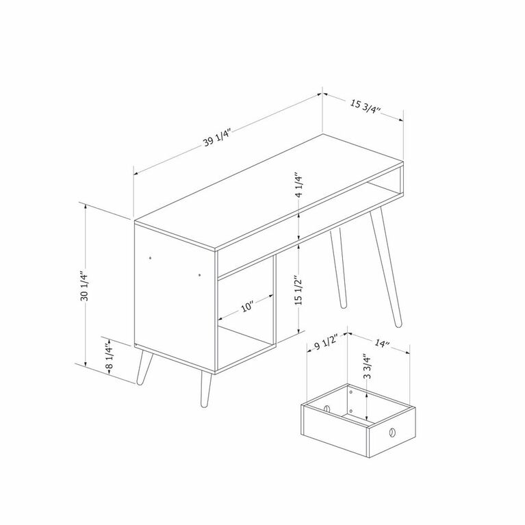 Kodali Bureau de travail Bois naturel