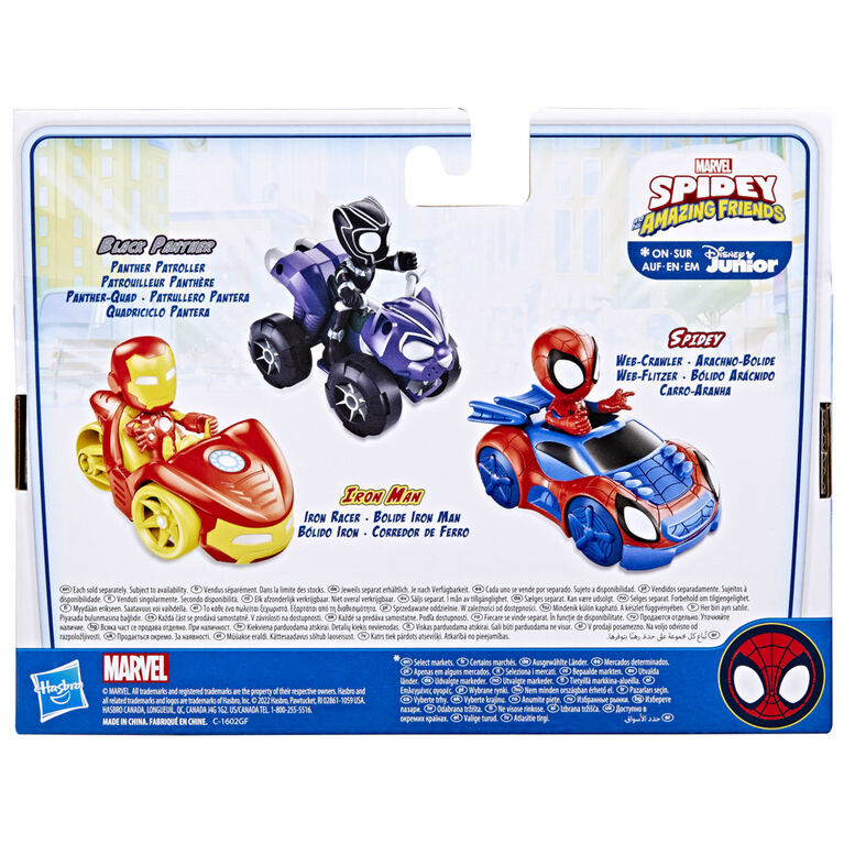 Marvel Spidey and His Amazing Friends Iron Man Action Figure and Iron Racer Vehicle, Iron Man Toy