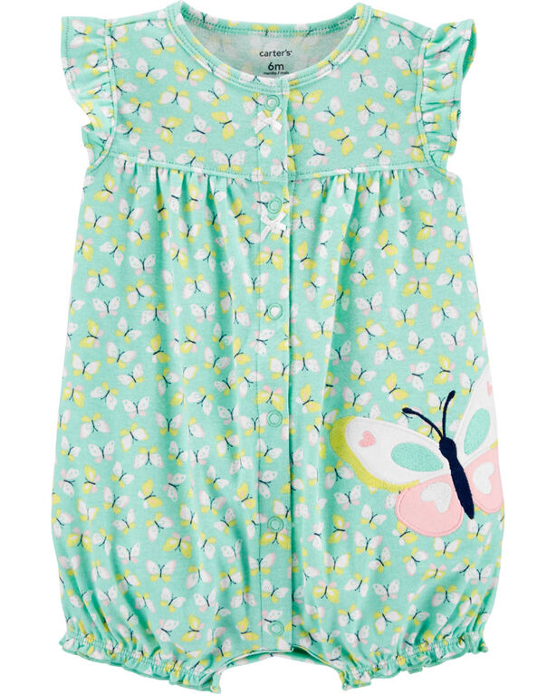 Carter's Butterfly Snap-Up Romper - Green, 3 Months