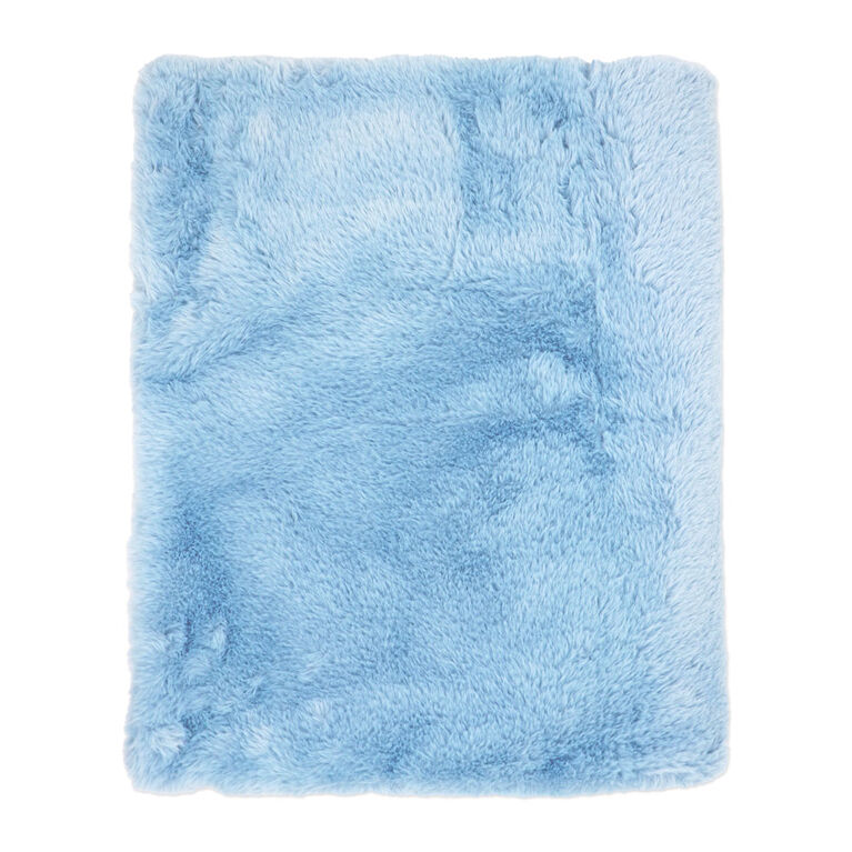Couverture en peluche en fausse fourrure : Bleu