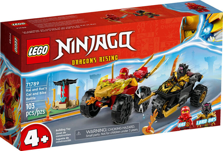 LEGO NINJAGO Le combat en voiture et en moto de Kai et Ras 71789 Ensemble de jeu de construction (103 pièces)