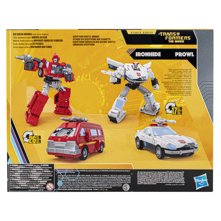 Transformers Studio Series Buzzworthy Bumblebee Voyager 86-24BB Ironhide and Deluxe 86-20BB Prowl Action Figures - R Exclusive