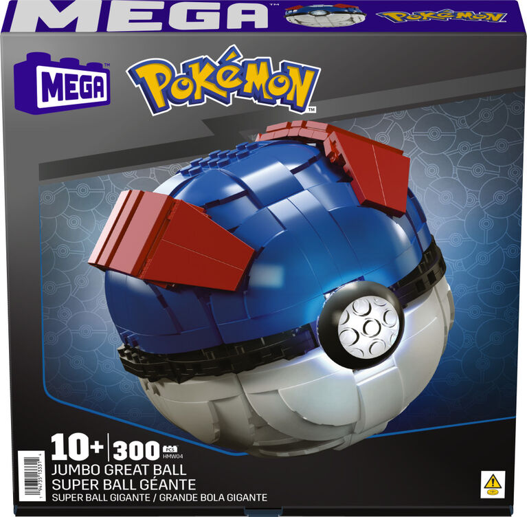 MEGA Pokémon Jumbo Great Ball Building Kit with Lights (299 Pieces), for Collectors