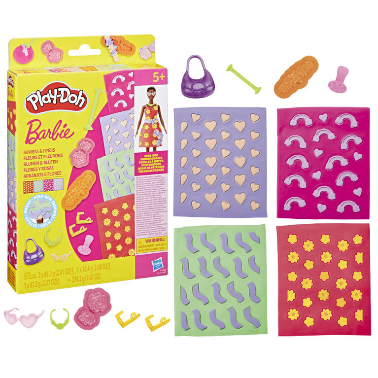 Play-Doh Barbie Fleurs et fleurons, recharges pour coffret de pâte à modeler