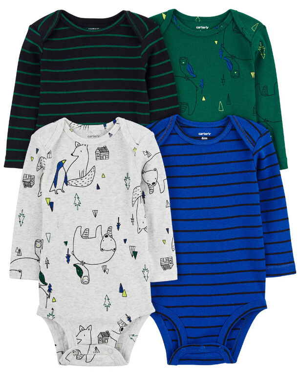 Carter's Four Pack Long Sleeve Bodysuits 24M