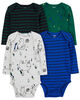 Carter's Four Pack Long Sleeve Bodysuits 24M