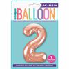 Rose Gold Number 2 Shaped Foil Blln 34"