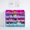 Toy Organizer with 16 Bins, White/Pinks