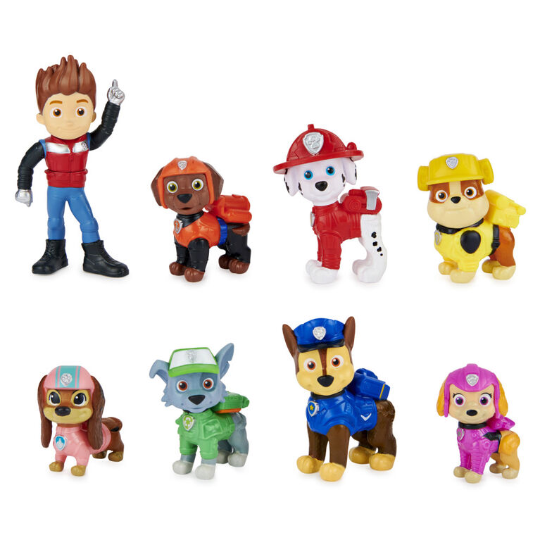 PAW Patrol, Liberty Joins the Team Gift Pack, Coffret de 8 figurines du film avec figurine à collectionner exclusive