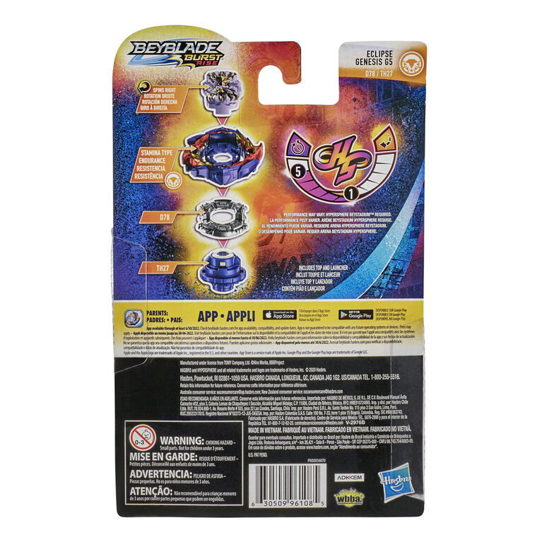 Beyblade Burst Rise Hypersphere Eclipse Genesis G5 Starter Pack