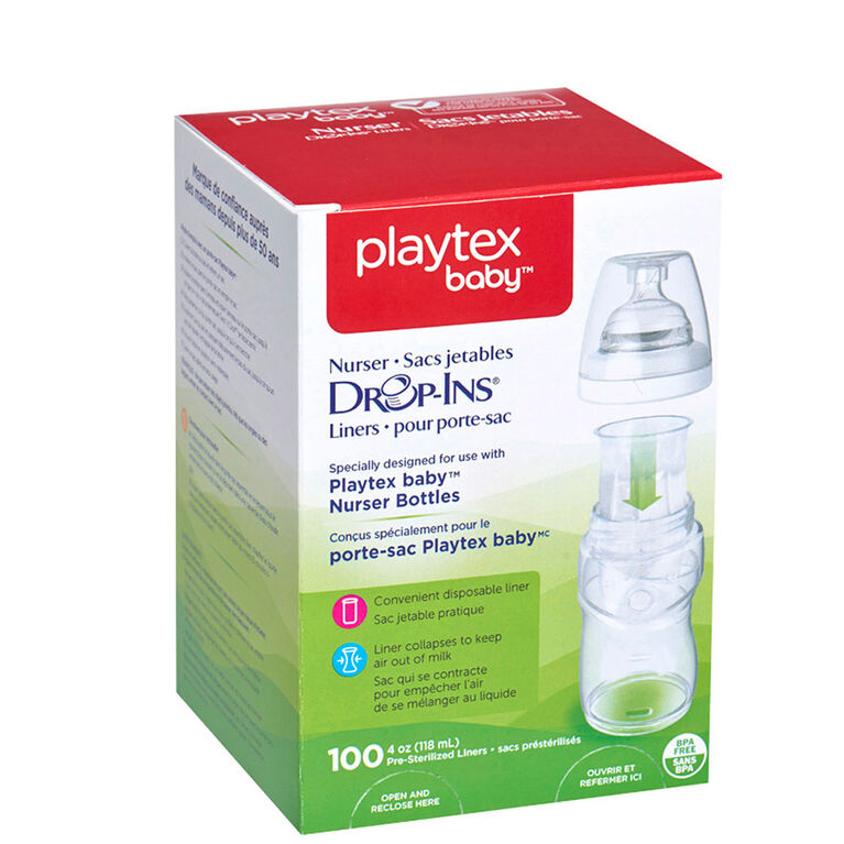 Sacs pour porte-sac naturel de Playtex Baby - 4oz - Boîte de 100