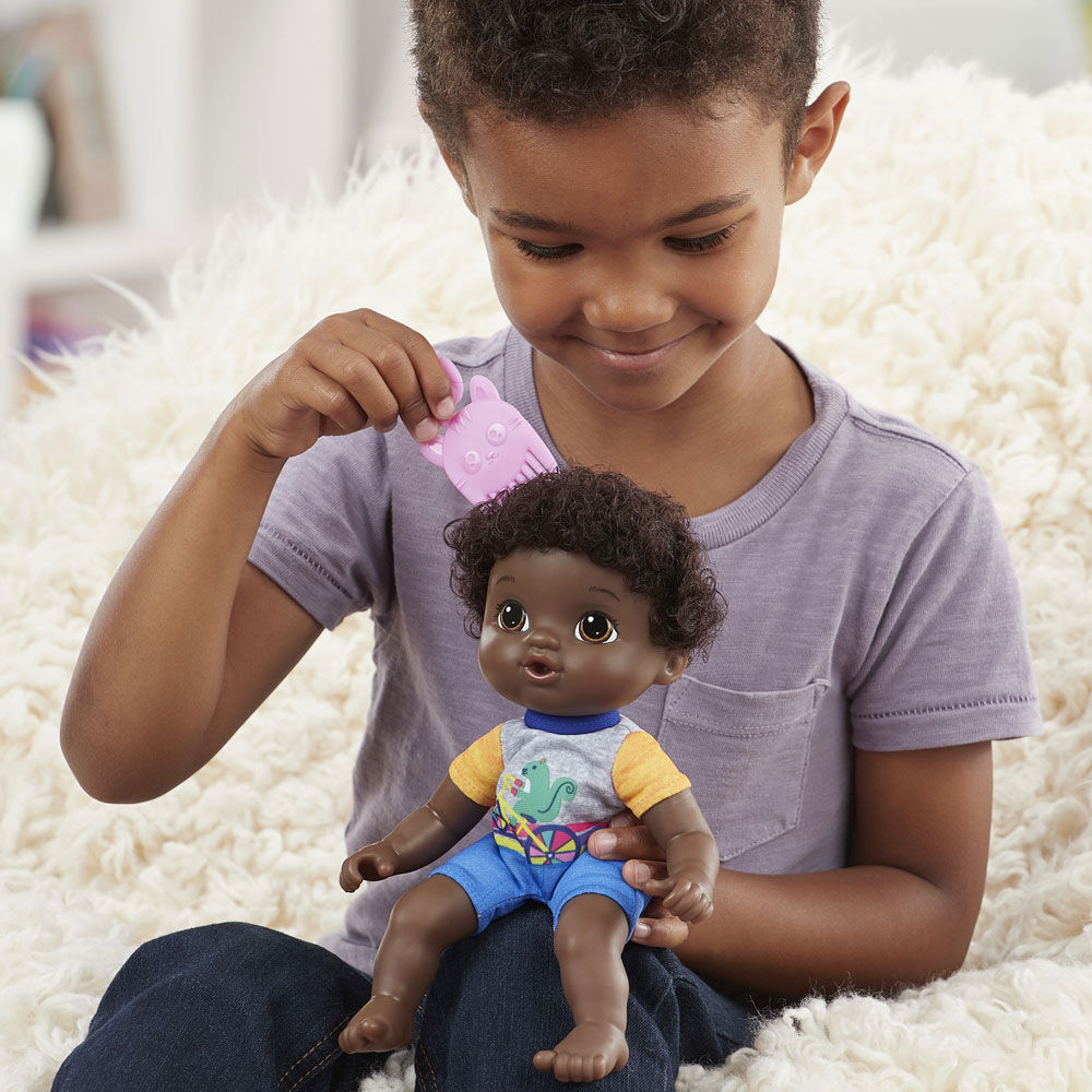 Littles by Baby Alive Carry n Go Squad Little Theo Black Curly