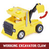 PAW Patrol, Rubble 2 in 1 Transforming X-Treme Truck with Excavator Toy, Crane Toy, Lights and Sounds, Action Figures