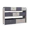 Toy Organizer with 9 Fabric Bins, Grey