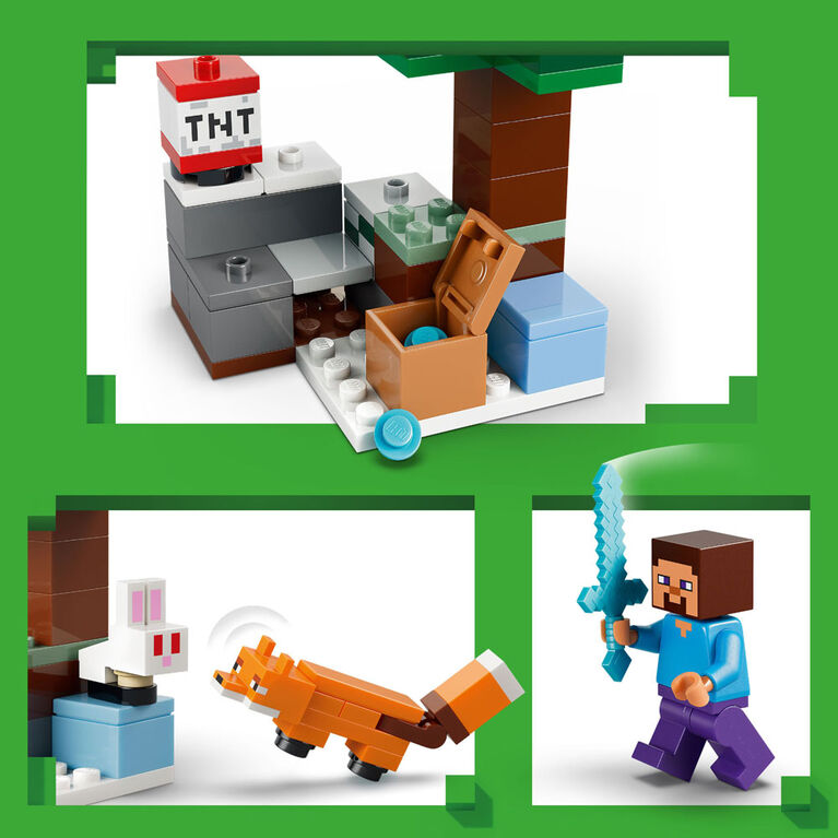 LEGO Minecraft Steve's Taiga Adventure Building Toy for Boys, Girls, & Kids, Ages 6 + - 21583