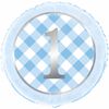 Blue Gingham 1st Bday Foil Blln 18"