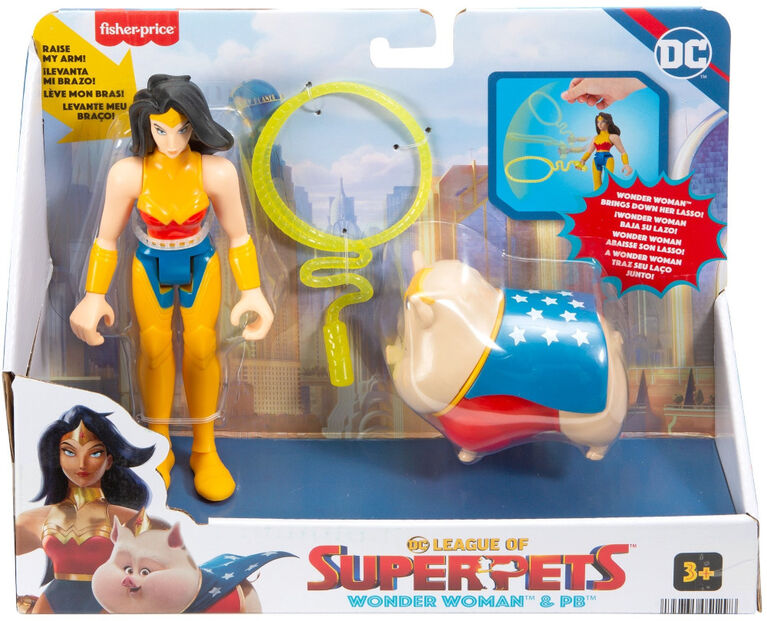 Fisher-Price DC League of Super-Pets Wonder Woman and PB Figure Set