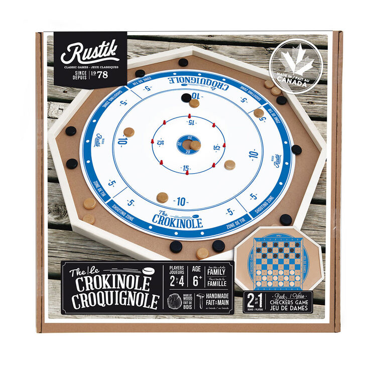 The Crokinole 2 in 1 Wooden Game