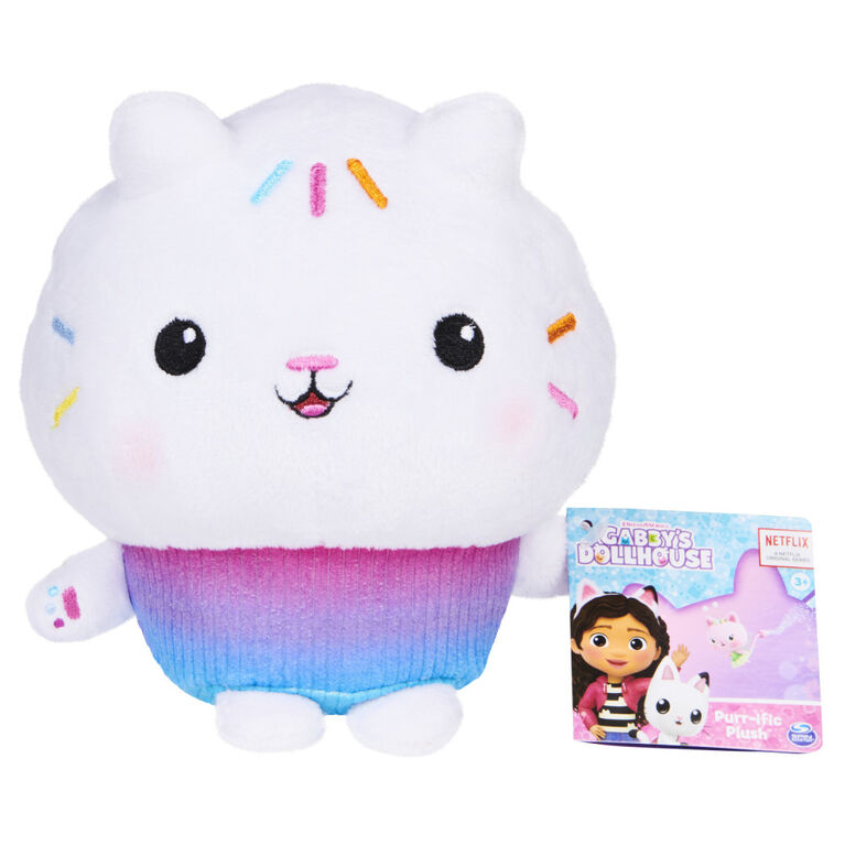 DreamWorks Gabby's Dollhouse, 7-inch Cakey Cat Purr-ific Plush Toy