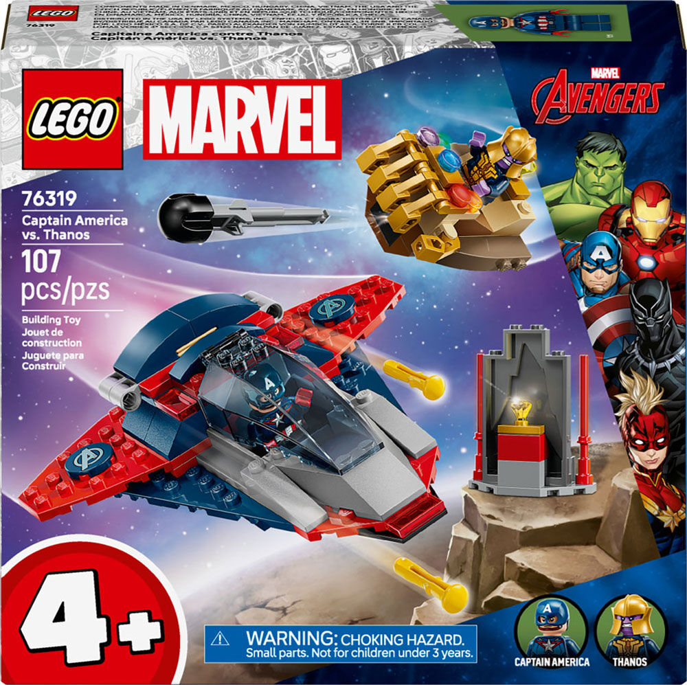 LEGO Marvel Captain America vs. Thanos Building Toy for Kids, Boys & Girls, Ages 4+ - 76319