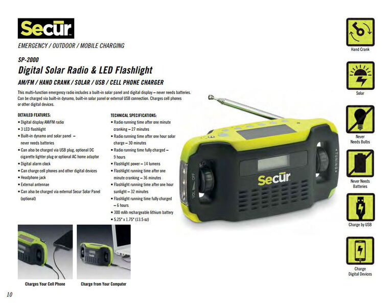 Secur Digital Solar Radio & LED Flashlight | Toys R Us Canada