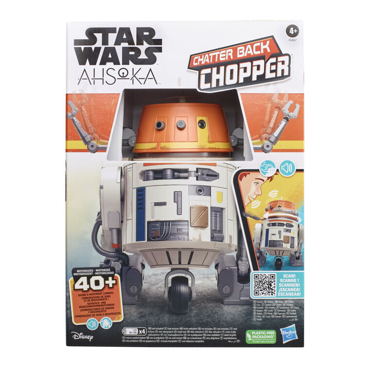 Star Wars Chatter Back Chopper, Star Wars Animatronic Toys for Kids, 40+ Sound & Movement Combos