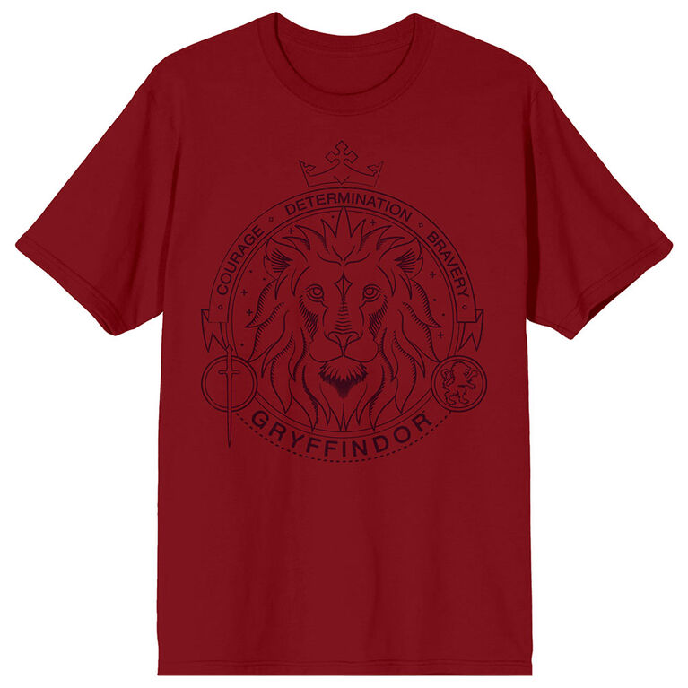 Harry Potter Hogwarts House Gryffindor Red T-Shirt -Small