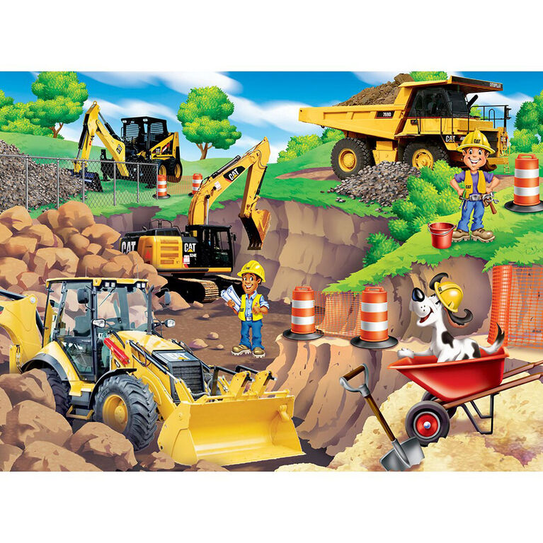 Caterpillar Day at the Quarry - Construction Trucks 60 Piece Kids Puzzle