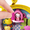 Hello Kitty Tea Party Compact (4.9-in / 12.5-cm) with 2 Sanrio Minis Figures, Stationery Notepad and Accessories