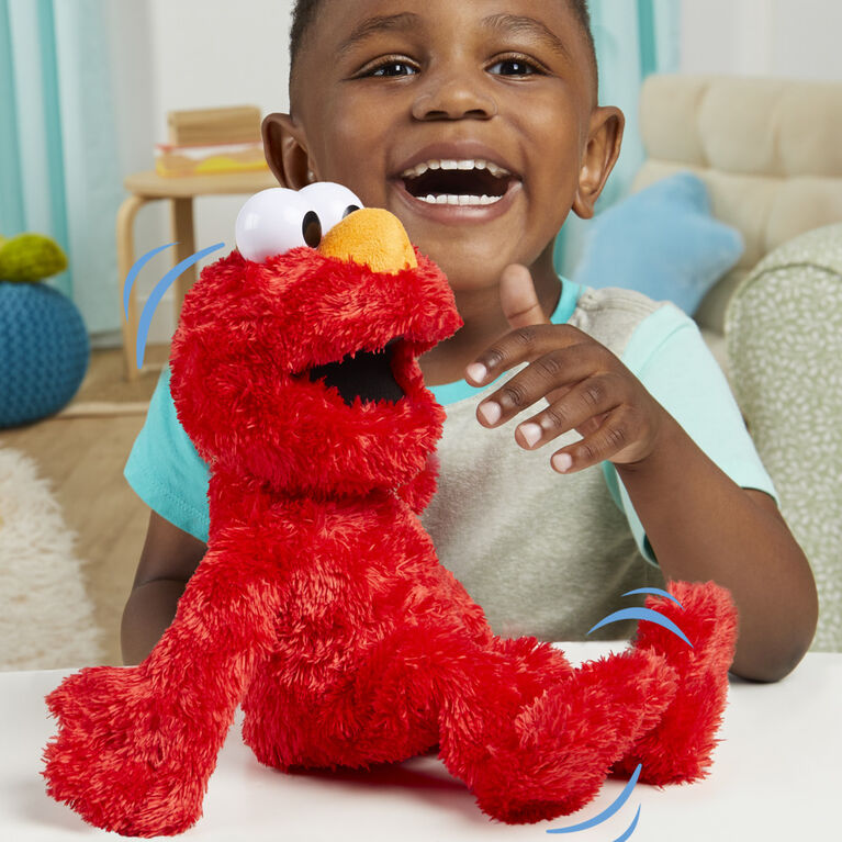 Sesame Street Tickliest Tickle Me Elmo Laughing Talking 14 Inch Plush Toy English Edition Toys R Us Canada